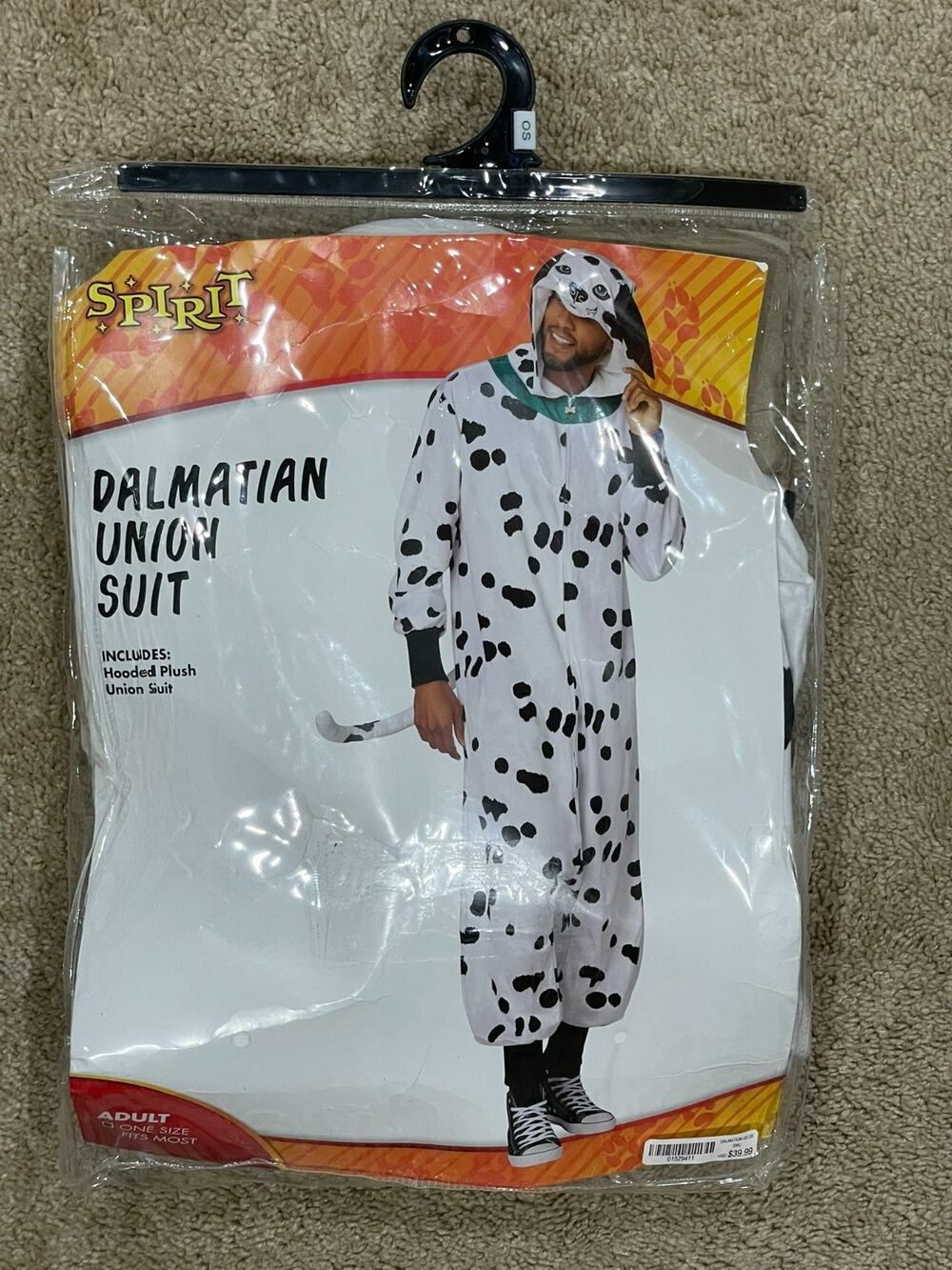 Spirit Halloween Adult Dalmatian Union Suit Adult Dog Halloween Costume One Size